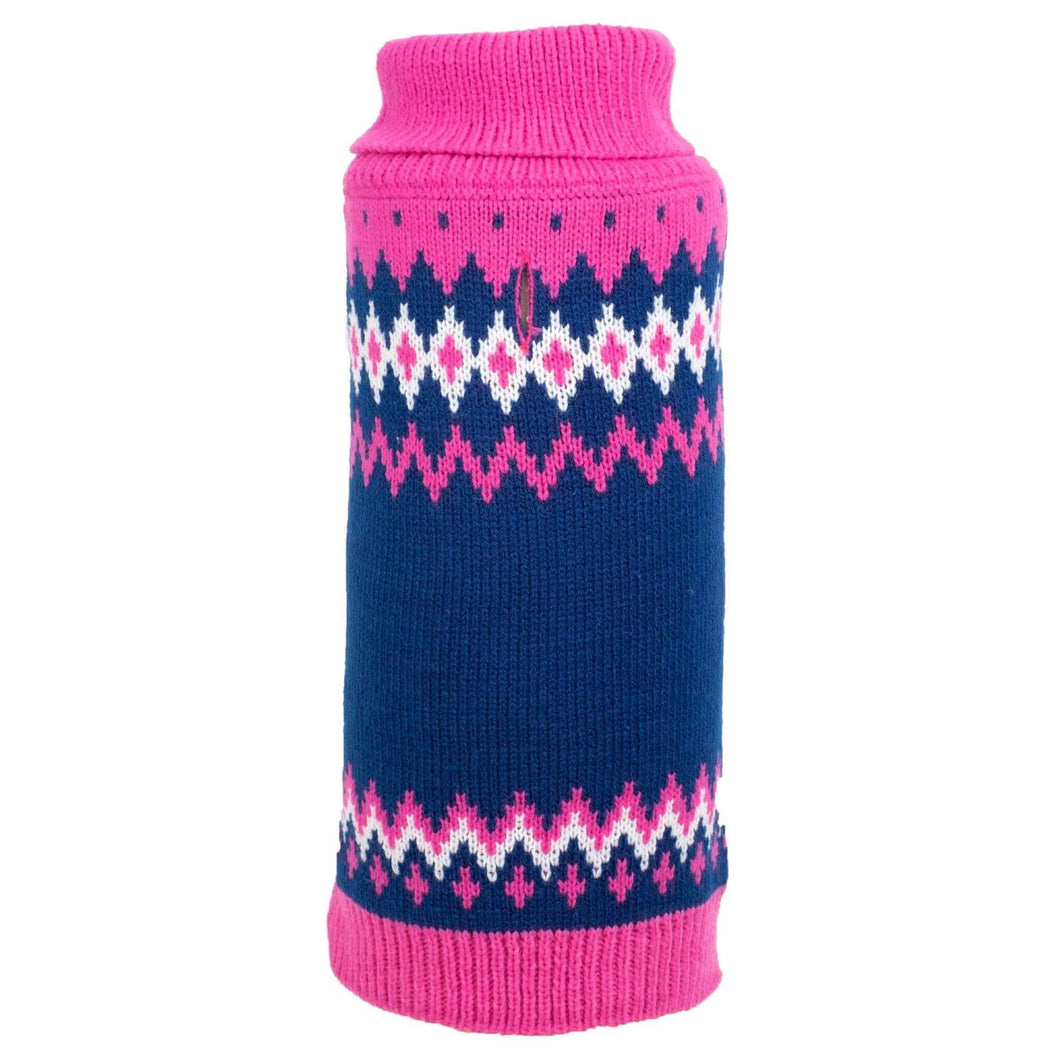 Fair Isle Pink Dog Sweater