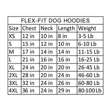 Cargar imagen en el visor de la galería, flex-fit-dog-hoodie-size-guide
