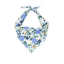 Load image into Gallery viewer, Floral Spring Dog Tie Bandana with cute blue flowers
