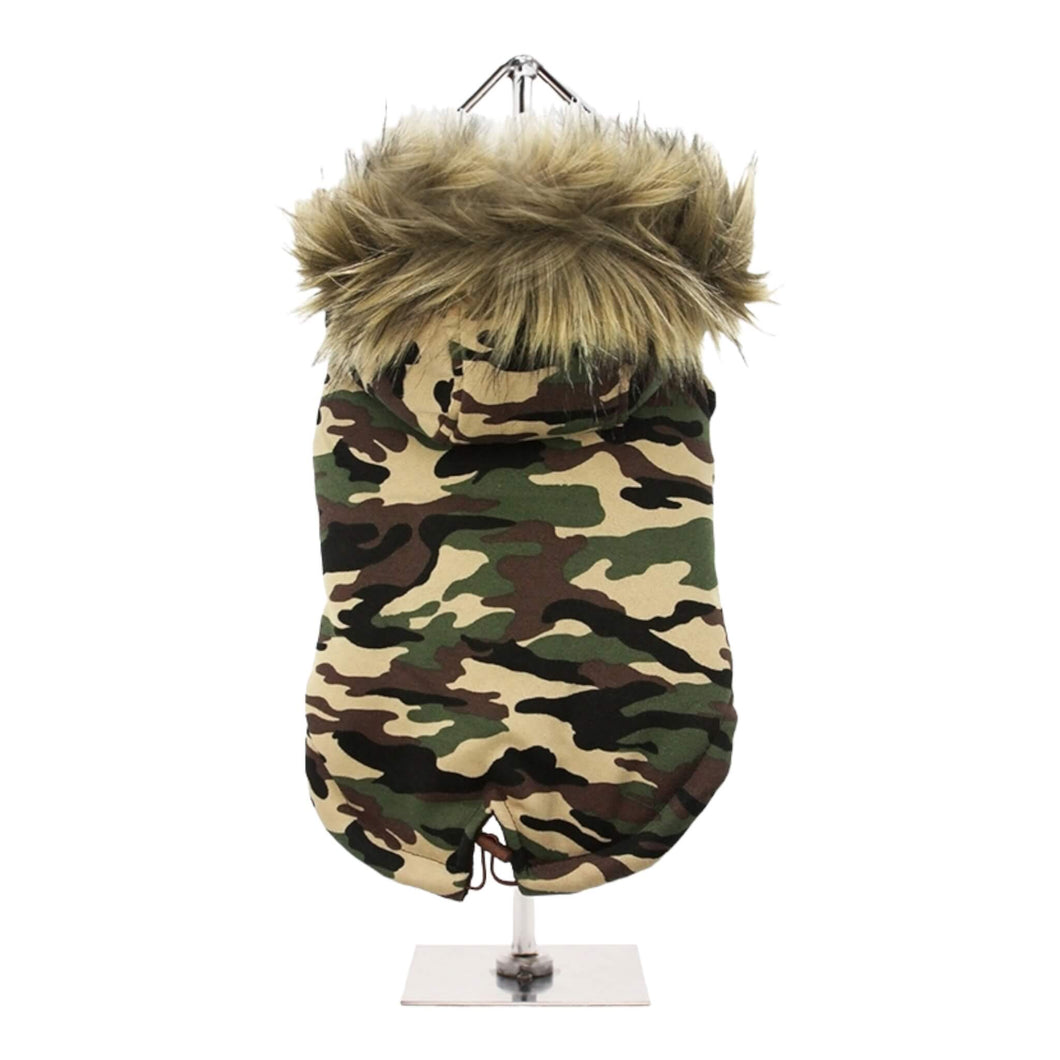 Forest Camouflage Fish Tail Dog Parka