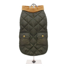 Load image into Gallery viewer, Forest Green Quilted Town and Country Dog Coat
