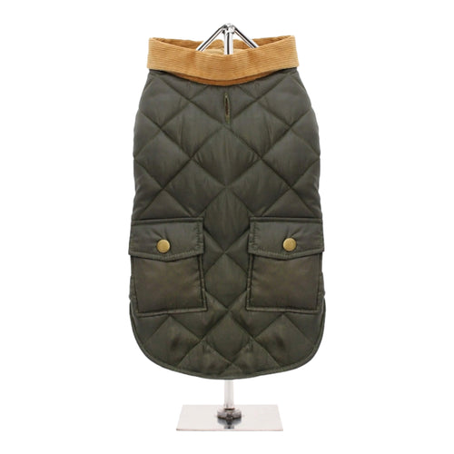 Forest Green Quilted Town and Country Dog Coat