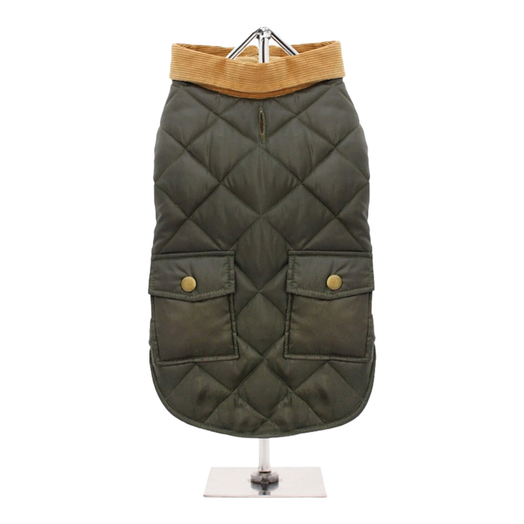 Forest Green Quilted Town and Country Dog Coat