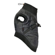 Cargar imagen en el visor de la galería, Frost Winter Fleece Dog Jumper with Harness in Black - Side View
