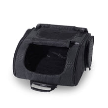 Load image into Gallery viewer, Gen7Pets Black Geometric Roller Pet Carrier on its side

