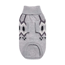 Load image into Gallery viewer, Heritage Turtleneck Dog Sweater in Grey Mix - Underside View Showing Arm Holes
