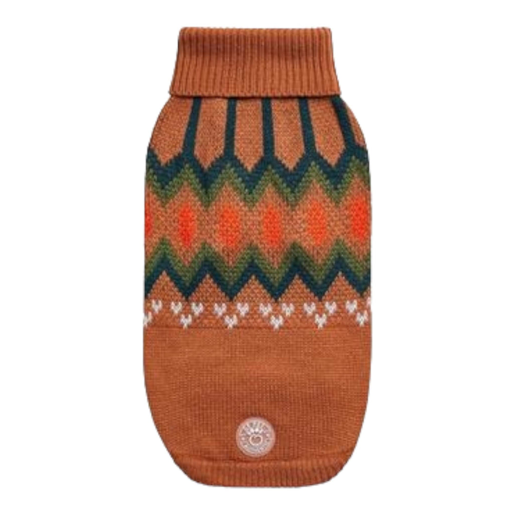 Vintage, Native-inspired Heritage Dog Sweater in Hazel