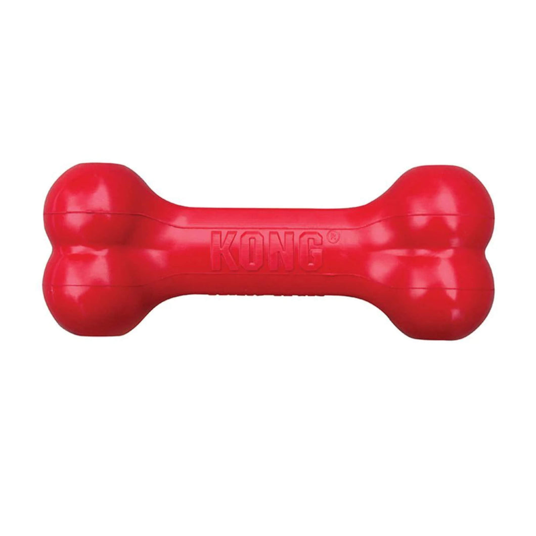 KONG Goodie Dog Rubber Dog Bone Chew Toy in Red