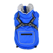 Load image into Gallery viewer, Mallory Winter Fleece Dog Vest with Harness in Royal Blue
