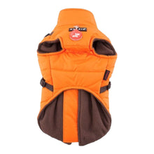 Cargar imagen en el visor de la galería, Mountaineer II Fleece Dog Vest with Harness in Orange - Inside View
