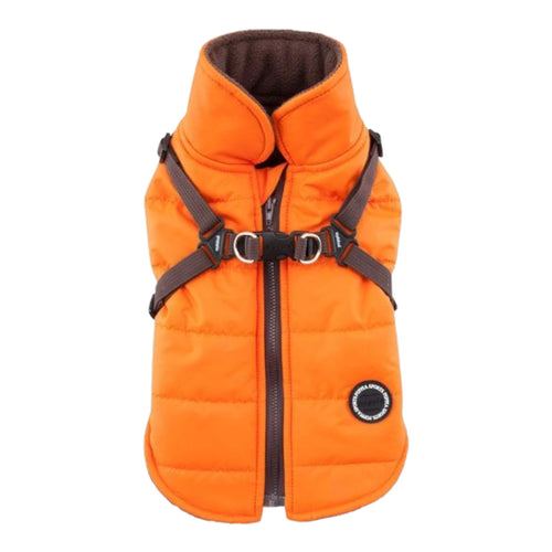 Mountaineer II Fleece Dog Vest with Harness in Orange