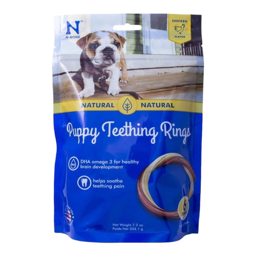 N-Bone Puppy Teething Rings - Chicken Flavor - Six Pack