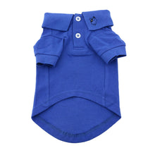Cargar imagen en el visor de la galería, Nautical Blue Dog Polo Shirt fetures Doggie Design&#39;s cute logo on the collar
