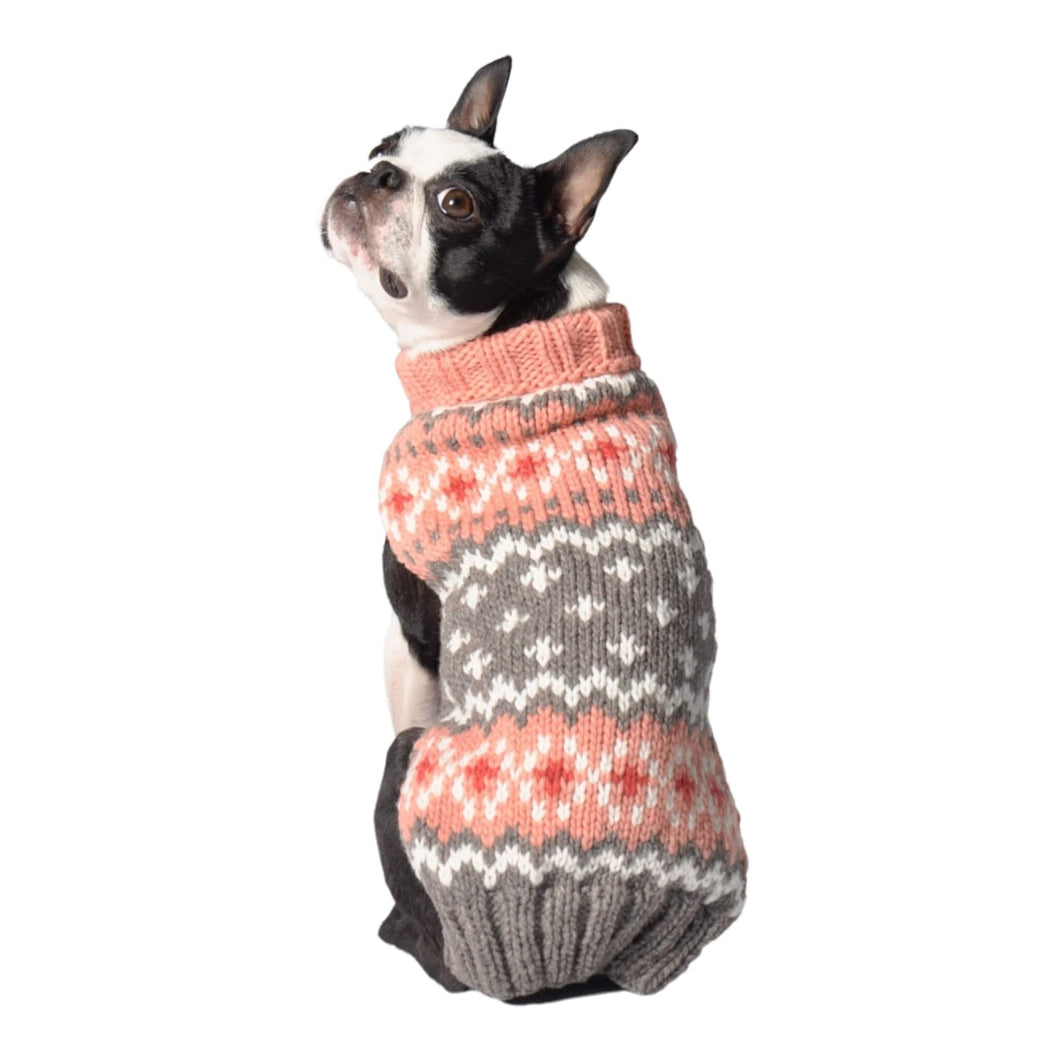 Peach Fair Isle Dog Sweater