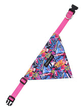 Load image into Gallery viewer, Pink Graffiti Dog Bandana features a collar with D-ring
