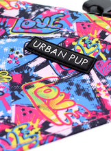 Load image into Gallery viewer, Pink Graffiti Dog Bandana fabric close-up
