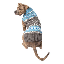 Cargar imagen en el visor de la galería, Pit Bull models Light Blue Fair Isle Dog Sweater
