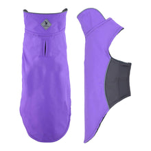 Load image into Gallery viewer, Purple Apex All-Weather Dog Coat - Side and Back Views

