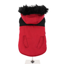 Load image into Gallery viewer, Red on Black Two Tone Dog Parka
