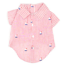 Load image into Gallery viewer, red-stripe-sailboat-shirt
