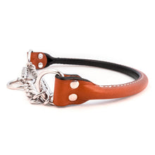 Load image into Gallery viewer, Rolled Leather Martingale Dog Collar in Tan
