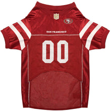 Load image into Gallery viewer, San Francisco 49ers Mesh NFL Dog Jersey underside view

