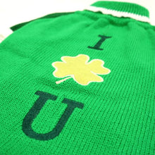 Load image into Gallery viewer, shamrock-turtleneck-dog-sweater-closeup-view
