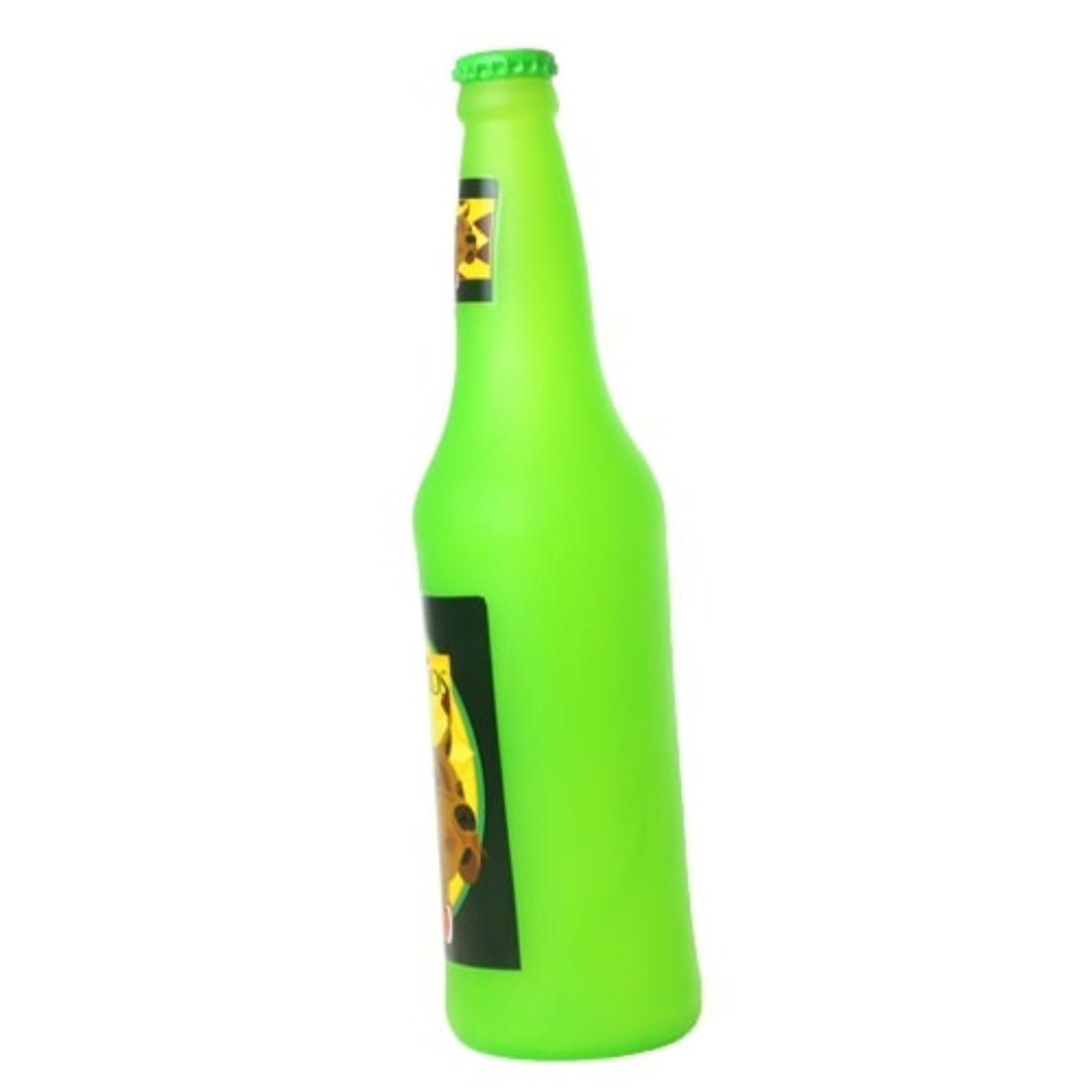 Silly Squeakers Beer Bottle Squeaky Dog Toy side view