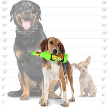 Load image into Gallery viewer, Silly Squeakers Squeaky Beer Bottle Dog Toy Size Guide
