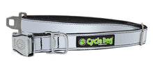 Load image into Gallery viewer, Silver MAX Reflective Dog Collar with Latch-Lock Metal Buckle
