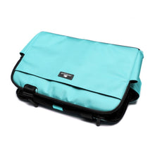 Load image into Gallery viewer, Sleepypod Atom Pet Carrier in Robin Egg Blue folded down
