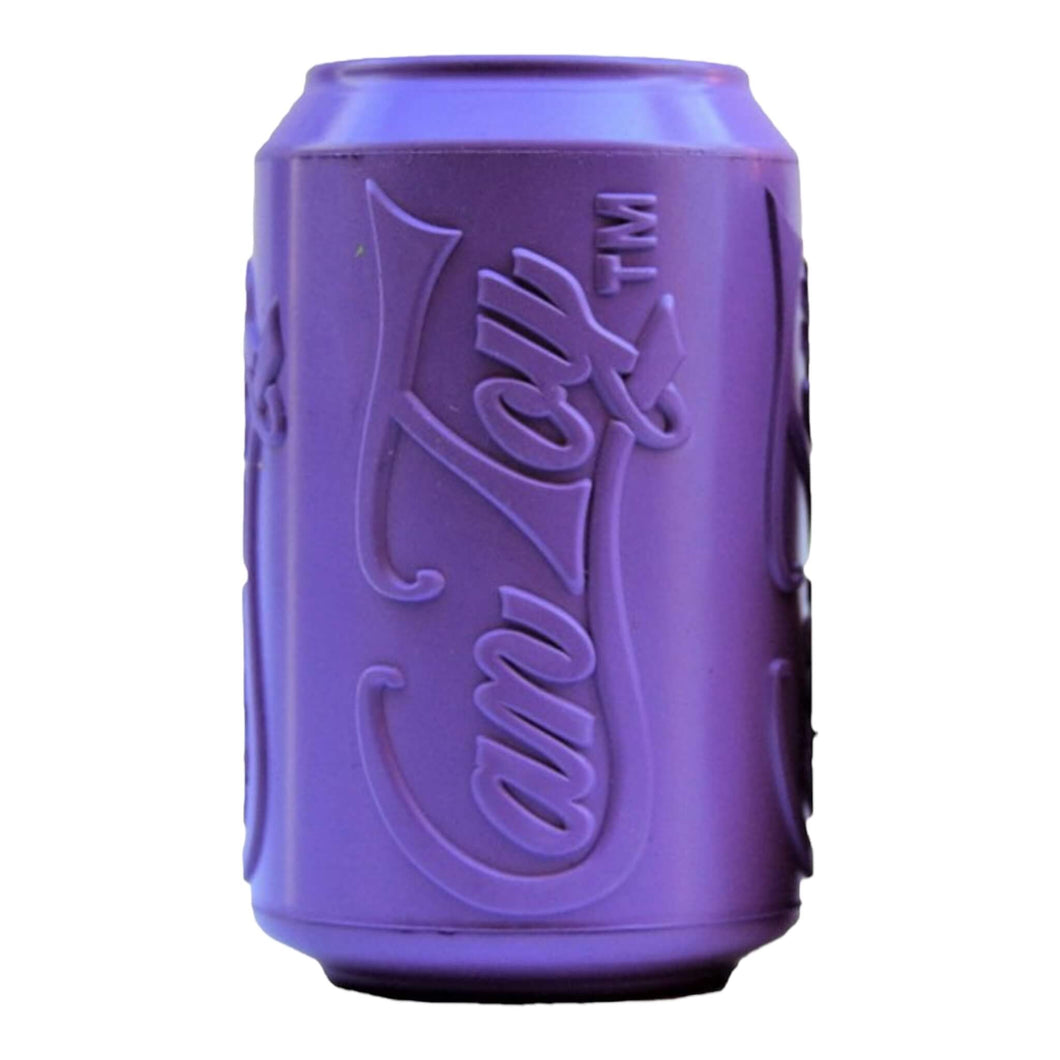 Soda Can Shaped Durable Dog Chew Toy and Treat Dispenser in Purple