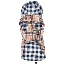 Load image into Gallery viewer, tan-plaid-london-raincoat-underside-view
