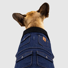 Load image into Gallery viewer, the-worker-jacket-blue-denim-back-view
