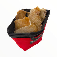 Load image into Gallery viewer, Treats inside an Alamo Dog Treat Pouch in Red
