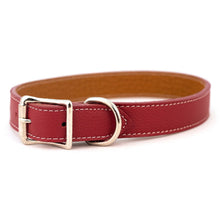 Load image into Gallery viewer, Tuscan Italian Soft Leather Dog Collar in Red
