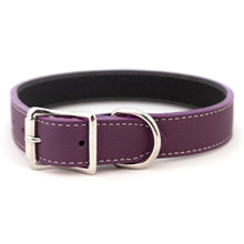 Load image into Gallery viewer, Tuscan Soft Italian Leather Dog Collar in Purple
