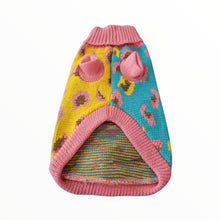 Load image into Gallery viewer, UKUSCAdoggie Tilly Dog Sweater in Yellow - underside view 
