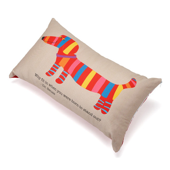 Why Fit in When You Were Born to Stand Out Accent Pillow for Dog Lovers
