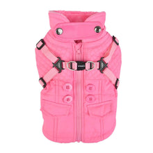 Load image into Gallery viewer, Wilkes Winter Dog Coat with Integrated Harness in Pink
