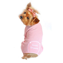 Load image into Gallery viewer, yorkie-looks-cute-in-sweet-dreams-thermal-embroidered-dog-pajamas
