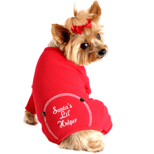 Load image into Gallery viewer, Yorkie Models Santa&#39;s Lil Helper Dog Pajamas

